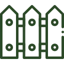 Green fence icon representing eco-friendly pea straw bale