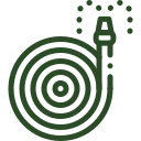 Garden hose icon for water retention and irrigation